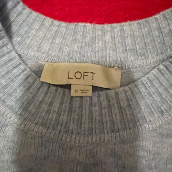 LOFT Blue Crew Neck Sweater Versatile Knit - Picture 2 of 2